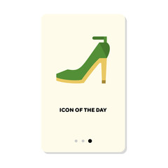 Woman shoe flat icon. High heel shoe isolated vector sign. Footwear and fashion concept. Vector illustration symbol elements for web design and apps