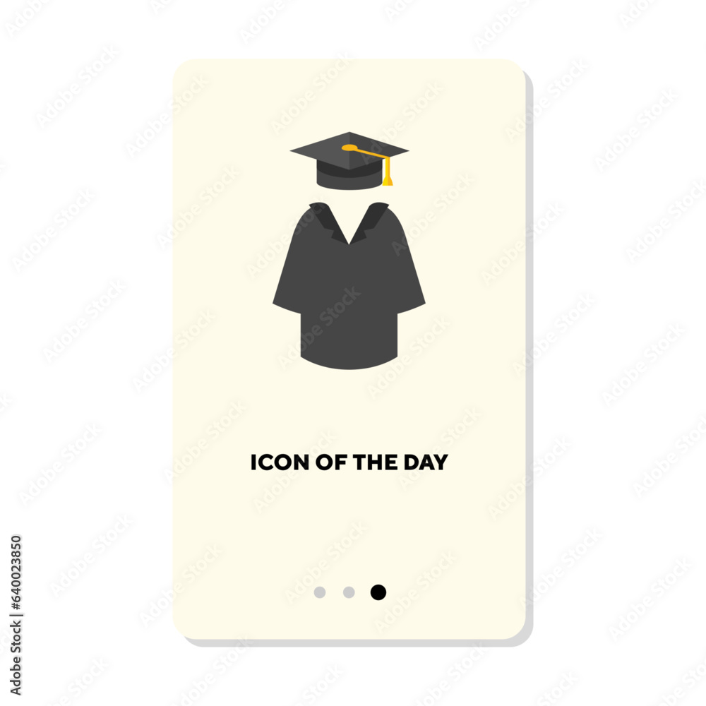 Aufkleber student graduation cloak flat icon. school uniform isolated vector sign. education and development c