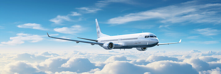 Aircraft soaring above the cloud-draped earth