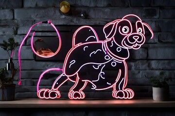 Balloon dog decoration flex neon sign 