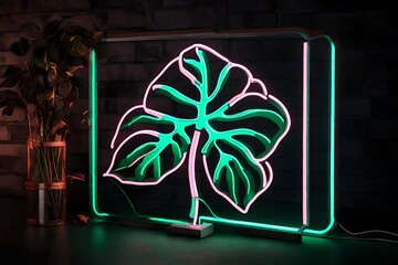  Leaf plant real neon sign, wall art