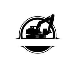 Demolition company, excavation, logo vector