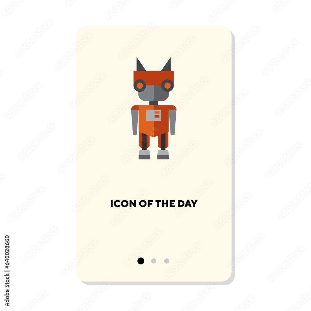Aufkleber robotic helper with pet ears flat vector icon. artificial intelligence cyborg assistant or toy vecto