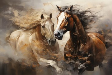 Obraz na płótnie Canvas Mystic Bonds: Exploring the Connection Between Humans and Horses 
