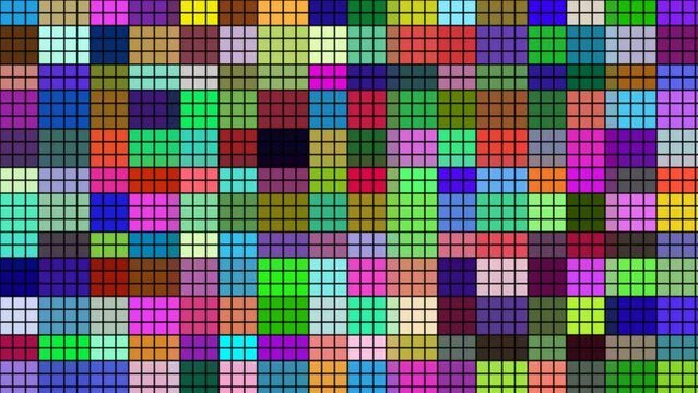 Colorful square pixels moving background