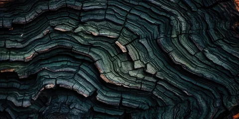 Fotobehang abstract blue and green wood bark texture  © Jean Isard