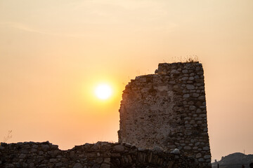 sunset over the castle