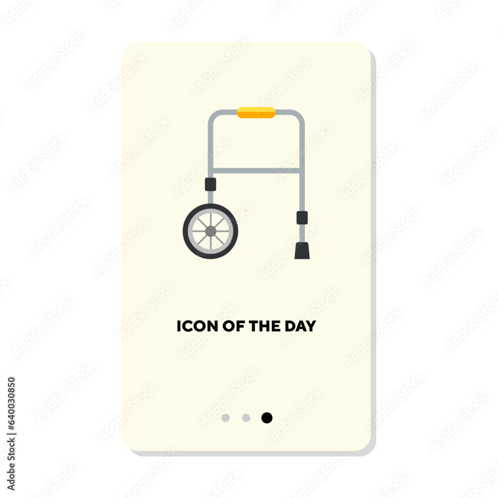 Poster traumatology flat icon. equipment for disabled isolated vector sign. disability and support concept.