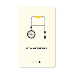 Traumatology flat icon. Equipment for disabled isolated vector sign. Disability and support concept. Vector illustration symbol elements for web design and apps