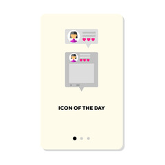 Social media flat icon. Data, like, chatting isolated vector sign. Network and communication concept. Vector illustration symbol elements for web design and apps