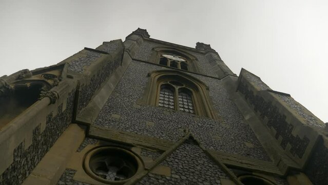 English Medieval Church Cathedral Castle Look Up Stained Glass Windows Spin Pan
