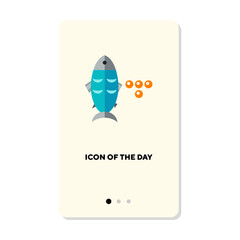 Salmon caviar from ocean flat vector icon. Cartoon drawing of sea or aquarium fish isolated vector illustration. Underwater life, cuisine, angling concept for web design and apps
