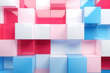 Collection of vibrant cubes arranged in room. Perfect for adding pop of color to any design project.