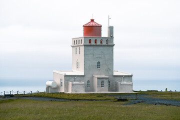 Fototapeta na wymiar Dyrholaey Lighthouse in Southern Iceland, near Vik