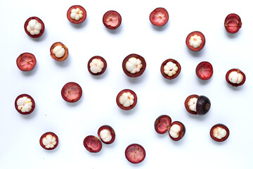 Mangosteen isolated on white background