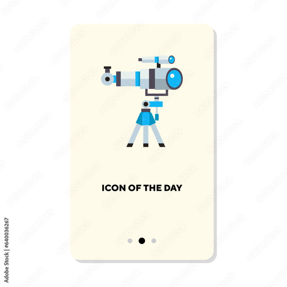 Poster telescope flat vector icon. device for watching skies isolated sign. astronomy concept. vector illus