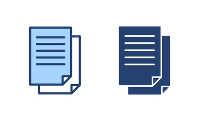 Document icon vector. Paper sign and symbol. File Icon