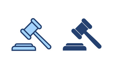 Gavel icon vector. judge gavel sign and symbol. law icon. auction hammer