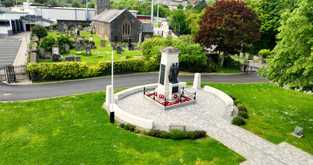 Aerial Photo of Larne War Memorial in Larne Co Antrim Northern Ireland