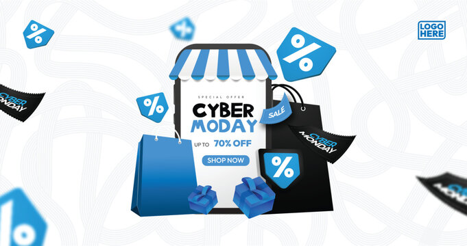 creative Cyber Monday Sale banner design