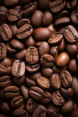 Naklejka premium coffee beans macro background
