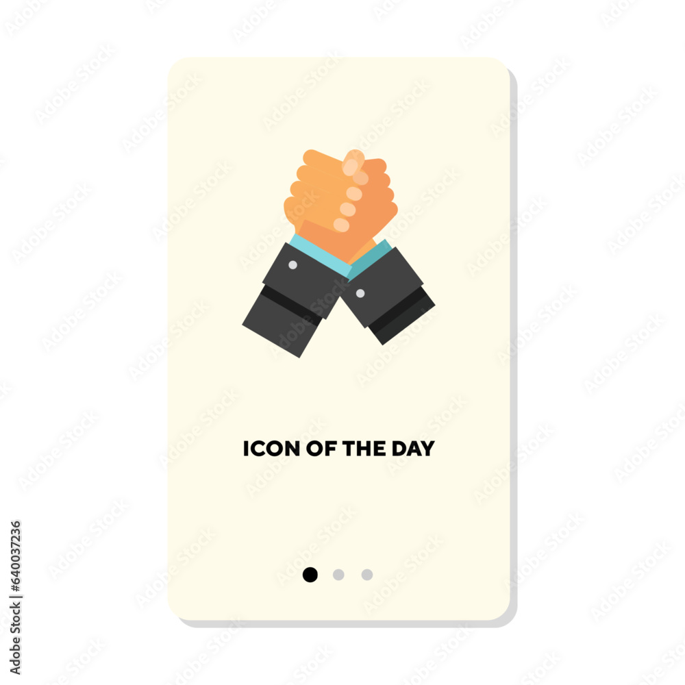 Poster teamwork hand gesture vector icon. agreement, help, nonverbal isolated vector sign. motion and symbo
