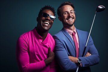 Golf players smiling