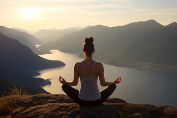 Mountain Meditation: Serene Yoga at Sunset