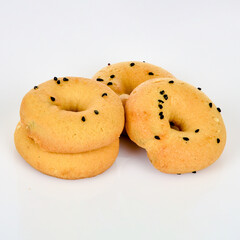 cookies on a plate, special arabic cookies isolated white background.