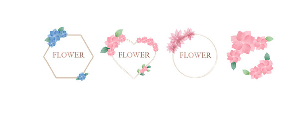 Set of watercolor flowers