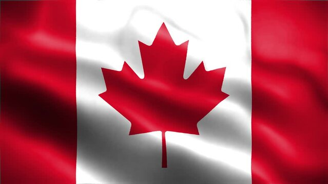 Canada Flag Waving Animation Video Background 4K