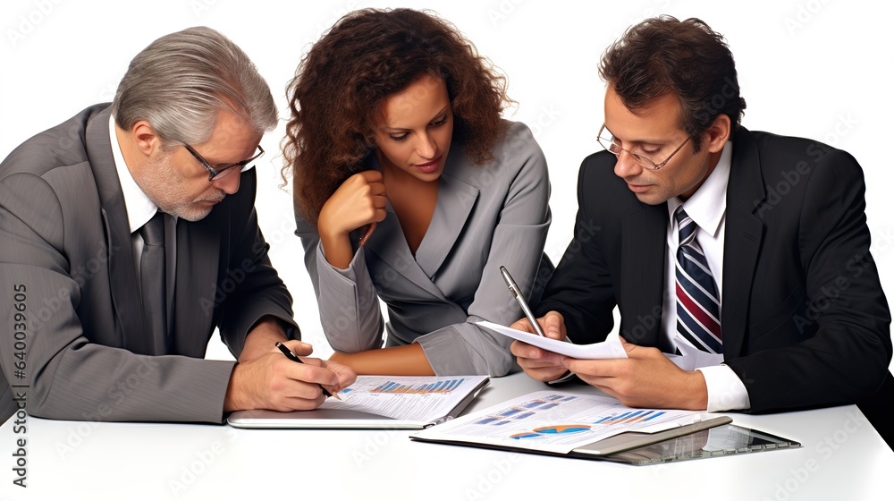 Aufkleber collaboration between business teams in terms of working, analysing, and presenting financial data a