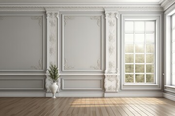 3D Rendering Classical empty room interior generative ai