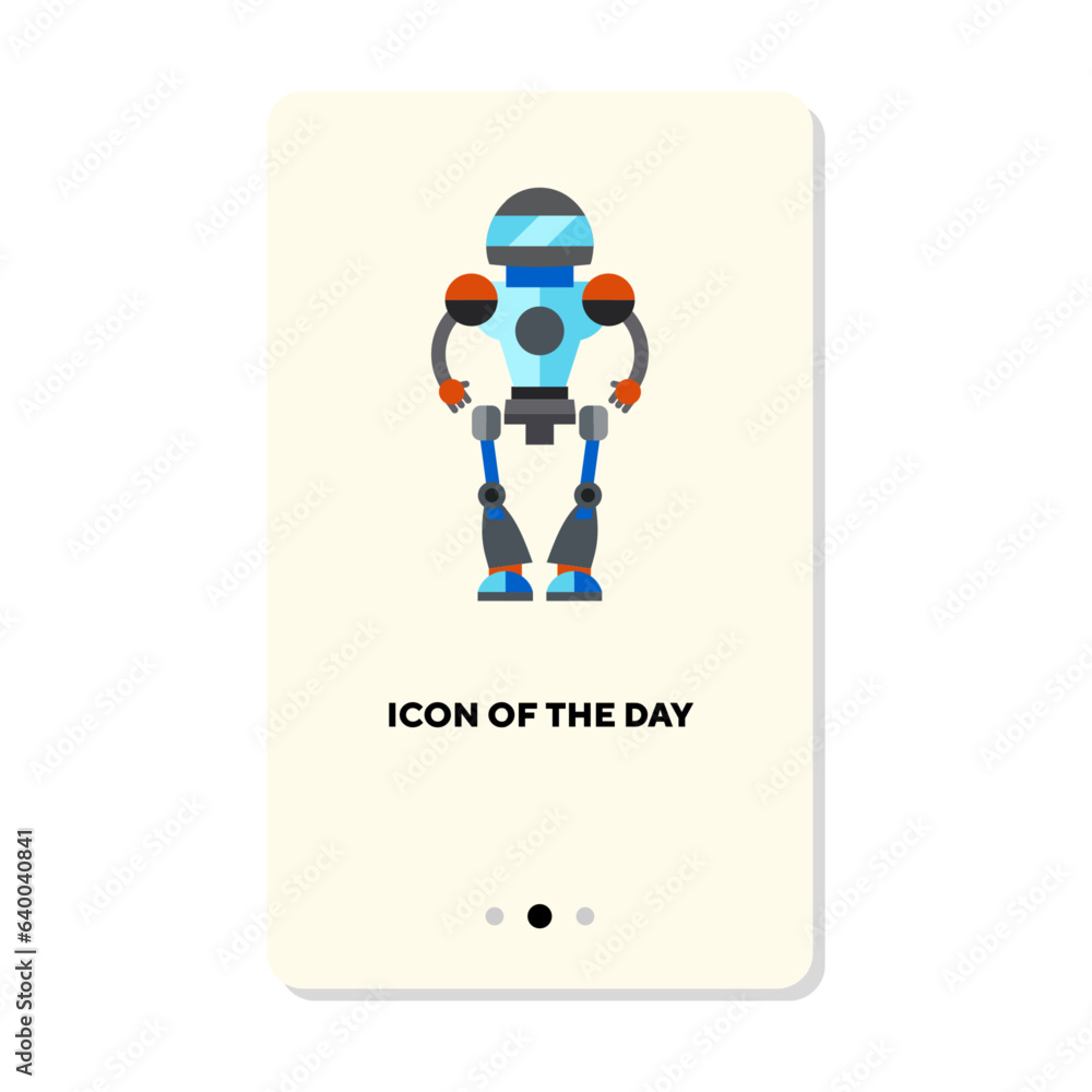 Aufkleber artificial intelligence robot vector icon. cartoon metal humanoid character or toy vector illustrati