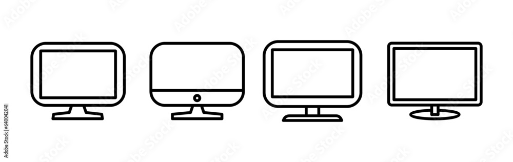 Poster computer icon vector. computer monitor icon.