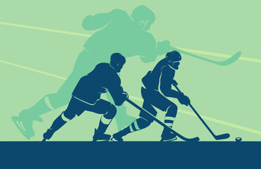 Premium Illustration of professional hockey players in a match best for your digital graphic and print	