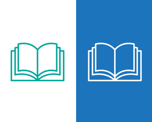 Book icon flat style illustration logo template