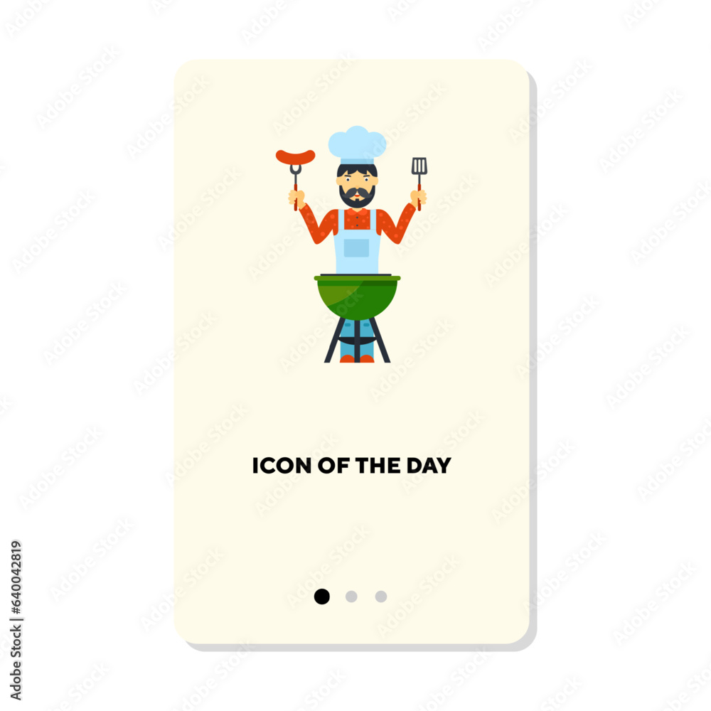 Poster traditional cookery flat vector icon. meat barbecue isolated vector sign. culinary and cooking conce
