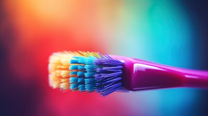 Color toothbrush close-up