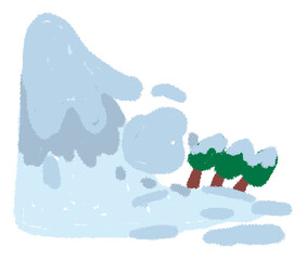 line drawing icon cute cartoon symbol disaster natural disaster avalanche
