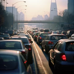 Photo sur Plexiglas TAXI de new york traffic jam in the city in the morning