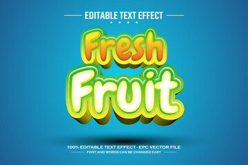 Fresh fruit 3D editable text effect template