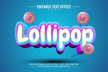 Lollipop 3D editable text effect template