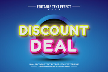 Discount deal 3D editable text effect template