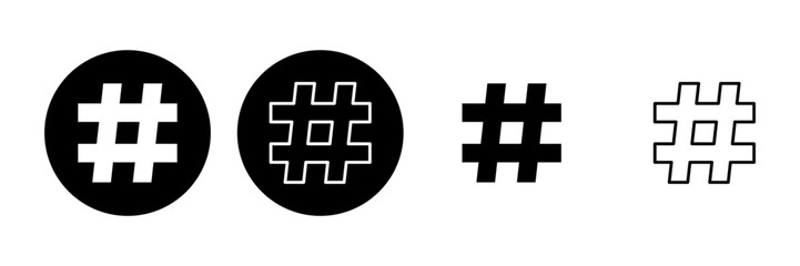 Hashtag icon set. hashtag symbol