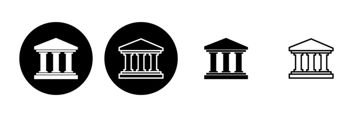 Bank icon set. bank vector icon, museum, university