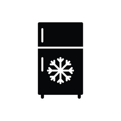 Fridge icon, filled vector sign, Refrigerator symbol on white background..eps