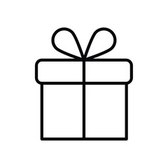 Gift Box outline icon. box with bow ribbon simple line vector icon.flat illustration on white background..eps