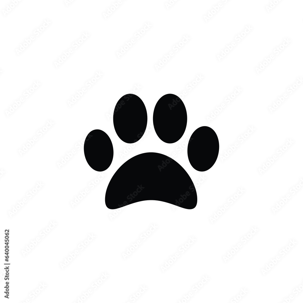 Poster paw icon vector, filled flat sign, paw print solid pictogram vector design on white background..eps