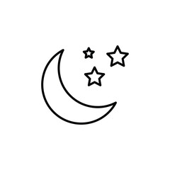 moon and star liner icon vector illustration on white background..eps